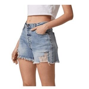 Edyson Delon Distressed Denim Jean Shorts Blue Camden Medium Wash Hi-Rise 27